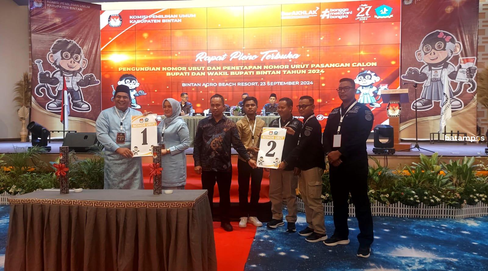 Pengundian Nomor Urut di Pilkada Bintan, Roby – Deby Dapat Nomor Urut 1